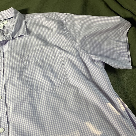 Men’s Amazon Essentials lavender gingham, short sleeve shirt. Size XXL - Picture 4 of 10